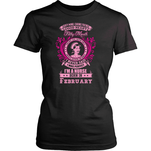 February Born Good Heart Nurse Shirt, Hoodie & Tank
