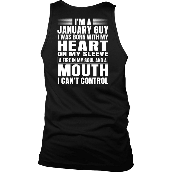 Limited Edition **January Guy Heart On Sleeve Back Print*** Shirts & Hoodies