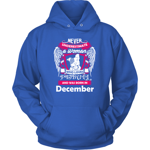 December Women Who Loves Pitbull Shirt, Hoodie & Tank