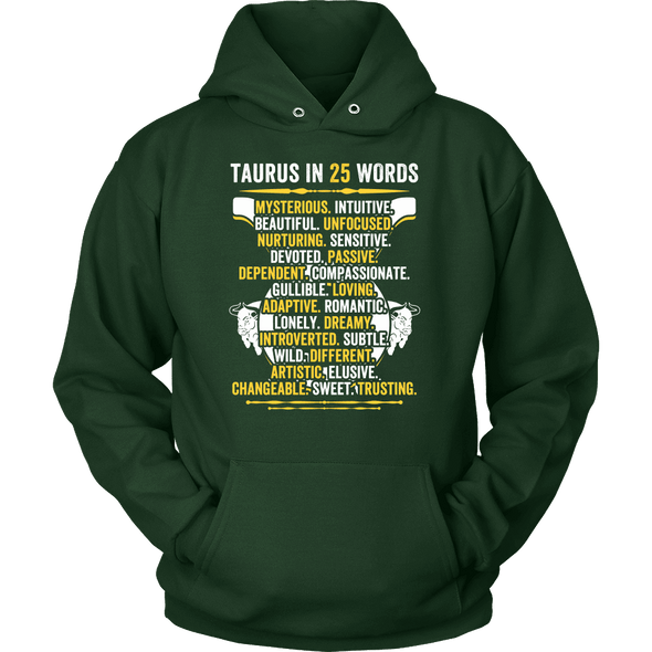 Describe Taurus In 25 Words Shirt, Taurus Shirt, Hoodie & Tank