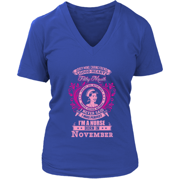 November Born Good Heart Nurse Shirt, Hoodie & Tank