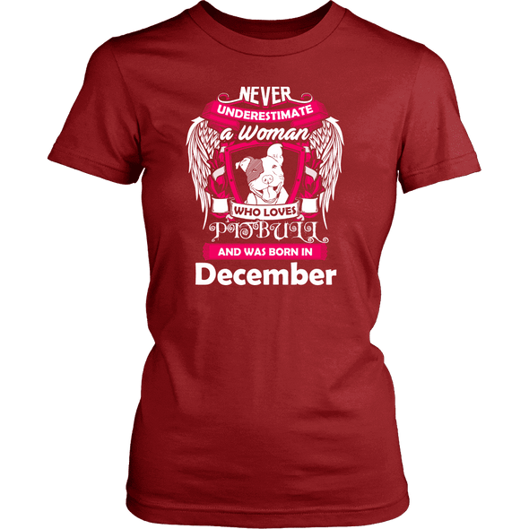 December Women Who Loves Pitbull Shirt, Hoodie & Tank