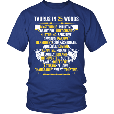 Describe Taurus In 25 Words Shirt, Taurus Shirt, Hoodie & Tank