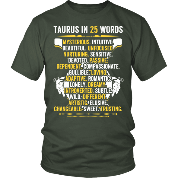Describe Taurus In 25 Words Shirt, Taurus Shirt, Hoodie & Tank