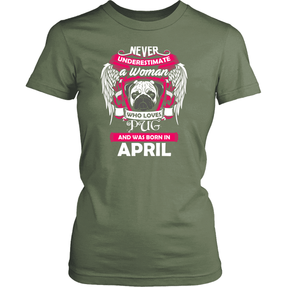 April Women Who Loves Pug Shirt, Hoodie & Tank