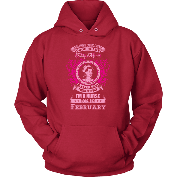 February Born Good Heart Nurse Shirt, Hoodie & Tank