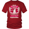 September Women Who Loves Pitbull Shirt, Hoodie & Tank