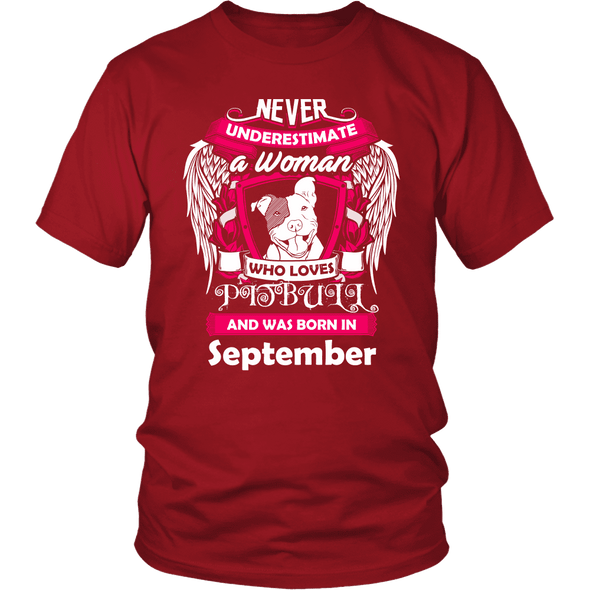 September Women Who Loves Pitbull Shirt, Hoodie & Tank