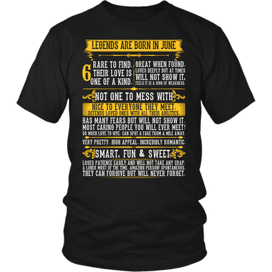Legends Are Born In June shirt, Hoodie & Tank