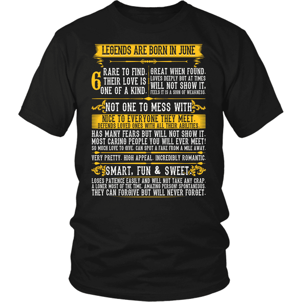 Legends Are Born In June shirt, Hoodie & Tank