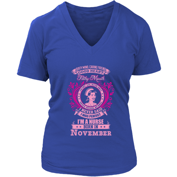 November Born Good Heart Nurse Shirt, Hoodie & Tank