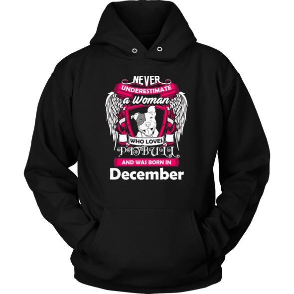 December Women Who Loves Pitbull Shirt, Hoodie & Tank