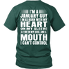 Limited Edition **January Guy Heart On Sleeve Back Print*** Shirts & Hoodies