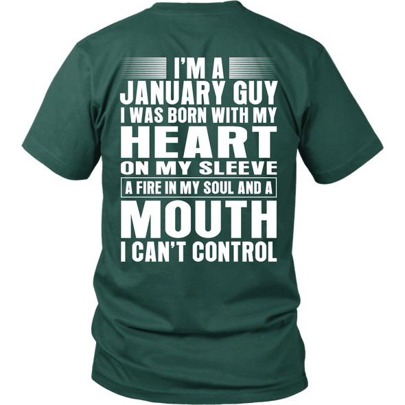 Limited Edition **January Guy Heart On Sleeve Back Print*** Shirts & Hoodies