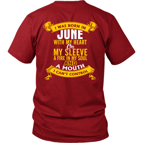 * Limited Edition Born In June With My Heart Back Print Shirt*