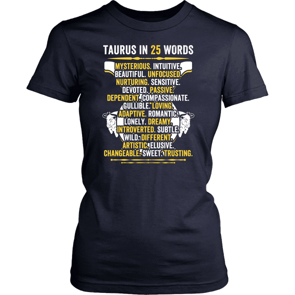 Describe Taurus In 25 Words Shirt, Taurus Shirt, Hoodie & Tank