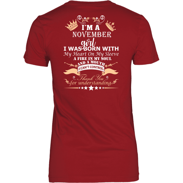 Save $10 Today (Offer Ends Soon) - November Born Girl Back Printed***Limited Edition*** Shirts