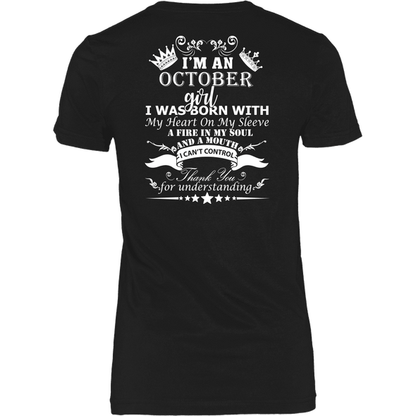 October Born Girl White Printed***Limited Edition*** Shirts