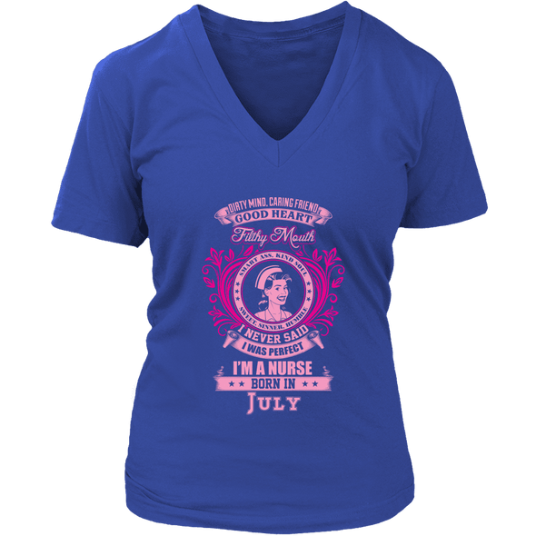 July Born Good Heart Nurse Shirt, Hoodie & Tank