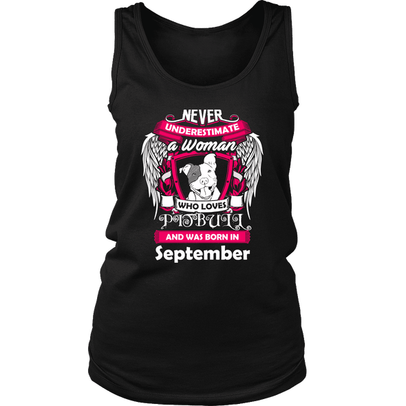 September Women Who Loves Pitbull Shirt, Hoodie & Tank