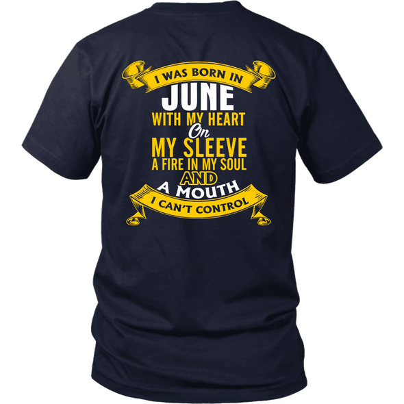 * Limited Edition Born In June With My Heart Back Print Shirt*