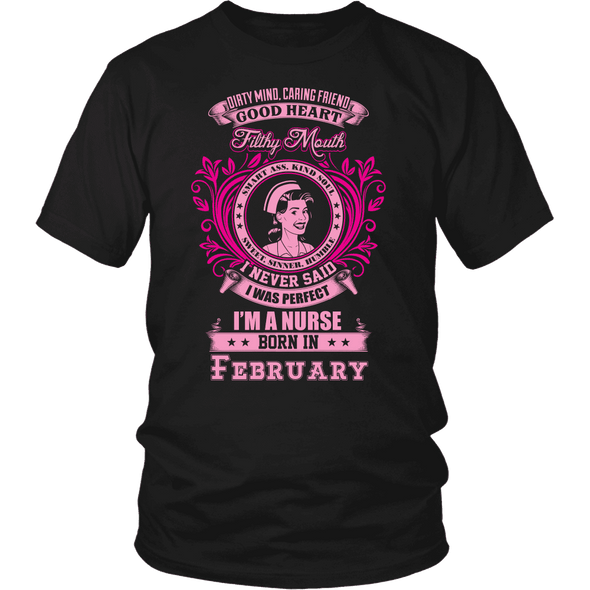 February Born Good Heart Nurse Shirt, Hoodie & Tank