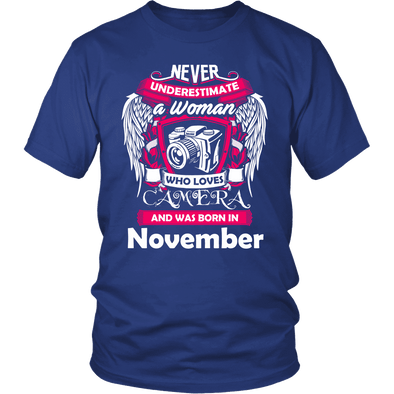 November Women Who Loves Camera T-shirt, Hoodie & Tank