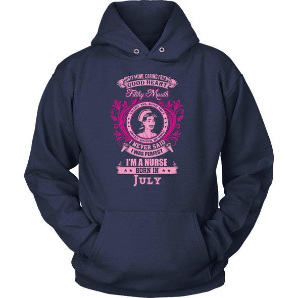 July Born Good Heart Nurse Shirt, Hoodie & Tank