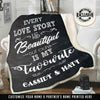 Every Love Story Personalized Couple Fleece Blanket