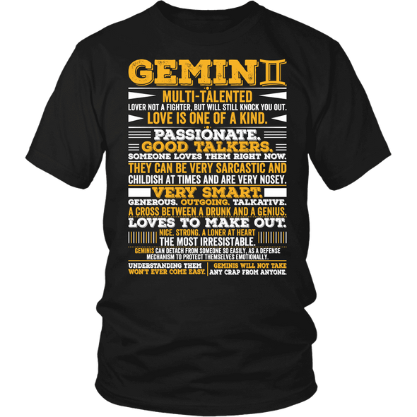 T-shirt - GEMINI LONG QUOTES SHIRT