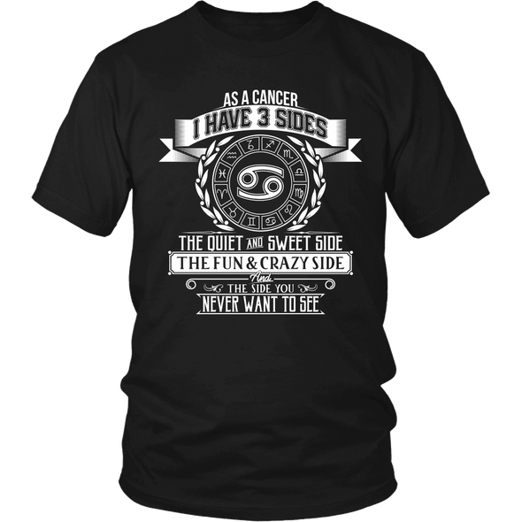 T-shirt - I HAVE 3 SIDES - CANCER SHIRT