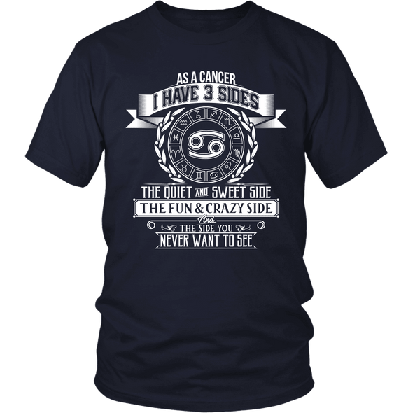 T-shirt - I HAVE 3 SIDES - CANCER SHIRT