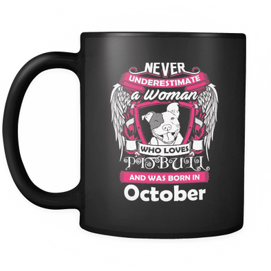 October Women Who Loves Pitbull Mug